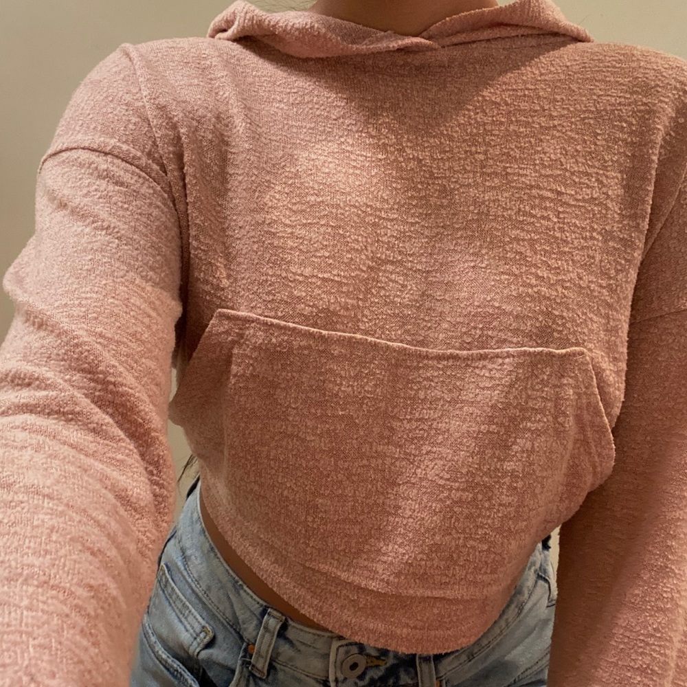 Pink cropped hoodie